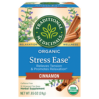 Traditional Medicinals Organic Stress Ease Cinnamon Tea, 16 Each