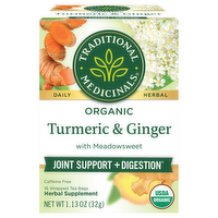 Traditional Medicinals Organic Turmeric with Meadowsweet & Ginger Herbal Tea, 16 Each