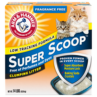 Arm & Hammer Super Scoop Unscented Clumping Cat Litter with Baking Soda, 14 Pound