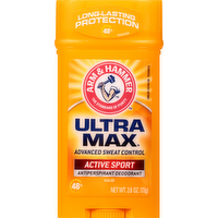 Arm & Hammer Ultra Max Active Sport Solid Antiperspirant Deodorant, 2.8 Ounce