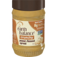 Earth Balance Crunchy Natural Peanut Butter with Flaxseed, 16 Ounce