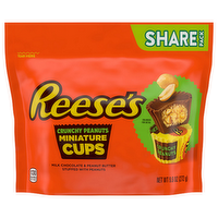 Reese's Miniature Cups Crunchy Peanuts Milk Chocolate Peanut Butter Cups Share Pack, 9.6 Ounce