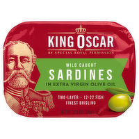 King Oscar Wild Caught Sardines in Extra Virgin Olive Oil, 3.75 Ounce