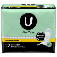 U by Kotex Security Ultra Thin Regular Pads, 22 Each