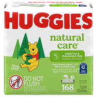 Huggies Natural Care Unscented Baby Wipes, 168 Each