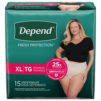 Depend FIT-FLEX Maximum Absorbency Extra Large Incontinence Underwear for Women, 15 Each