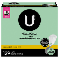 U by Kotex Security LightDays Regular Unscented Panty Liners, 129 Each