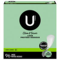 U by Kotex Security LightDays Long Unscented Panty Liners, 96 Each