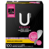 U by Kotex Barely There Regular Unscented Panty Liners, 100 Each