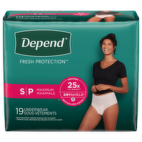 Depend FIT-FLEX Maximum Absorbency Incontinence Underwear for Women Size Small, 19 Each
