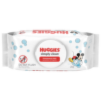 Huggies Simply Clean Unscented Baby Wipes Disposable Flip-Top Pack, 64 Each