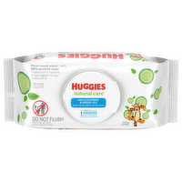 Huggies Natural Care Cucumber & Green Tea Baby Wipes Disposable Flip-Top Pack, 56 Each