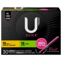 U by Kotex Multipack Unscented Click Tampons, 30 Each