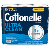 Cottonelle Ultra Clean Bath Tissue Mega Rolls, 18 Each