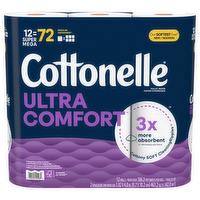 Cottonelle Ultra Comfort Bath Tissue Mega Rolls, 12 Each