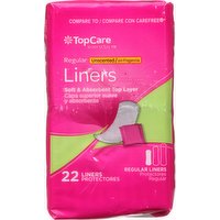 TopCare Regular Unscented Pantiliners, 22 Each