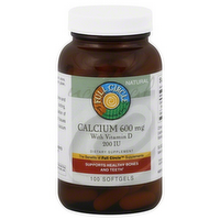 Full Circle Market Calcium 600 mg with Vitamin D 200 IU Softgels, 100 Each