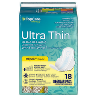 TopCare Regular Ultra Thin Maxi Pads, 18 Each