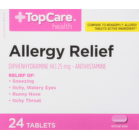 TopCare Antihistamine Allergy Tablets, 24 Each