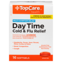 TopCare Day Time Cold & Flu Relief Softgels, 16 Each