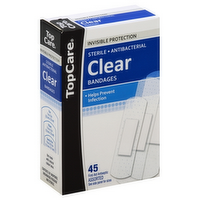 TopCare Clear Bandages Assorted Sizes, 45 Each
