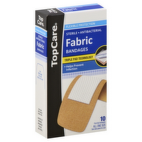 TopCare Extra Large Fabric Bandages All One Size Flexible Protection, 10 Each