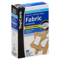 TopCare Fabric Bandages Knuckle & Fingertip Assorted Sizes Flexible Protection, 20 Each