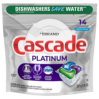 Cascade Platinum Fresh Scent ActionPacs with Dawn Dishwasher Detergent, 14 Each