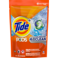 Tide PODS Coldwater Clean Laundry Detergent Pacs Fresh Scent, 32 Each