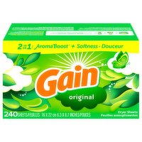 Gain Fabric Softener Dryer Sheets Original Scent, 240 Each