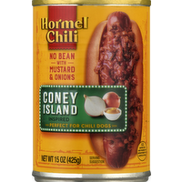 Hormel Chili Coney Island Inspired with No Beans and Mustard & Onions, 15 Ounce