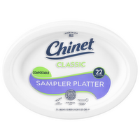 Chinet Classic Sampler Platter Plates, 22 Each
