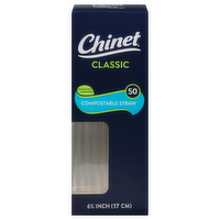 Chinet Classic Compostable Straws, 50 Each