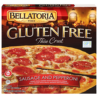 Bellatoria Gluten Free Thin Crust Sausage and Pepperoni Pizza, 12 Inch