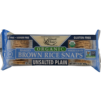 Edward & Sons Organic Unsalted Plain Baked Brown Rice Snaps, 3.5 Ounce