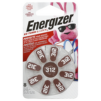 Energizer AZ312DP8 Hearing Aid Batteries, 8 Each