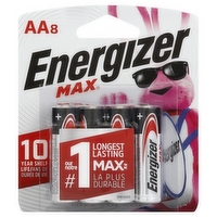 Energizer Max AA Allkaline Batteries, 8 Each