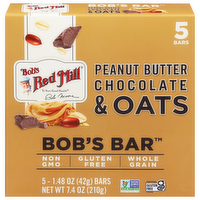 Bob's Red Mill Peanut Butter Chocolate & Oats Bob's Bars, 5 Each