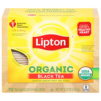 Lipton Organic Black Tea Bags, 72 Each