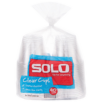 Solo Clear Plastic Cups 9 oz, 40 Each