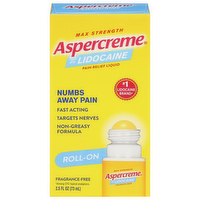 Aspercreme Max Strength with Lidocaine Pain Relief Liquid Roll-On, 2.5 Ounce