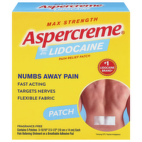 Aspercreme Max Strength with Lidocaine Pain Relief Patches, 5 Each