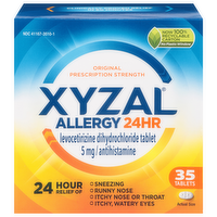 Xyzal 24-Hour Original Prescription Strength Allergy Relief Tablets, 35 Each