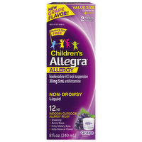 Allegra Children's Allergy 12 Hour Grape Liquid, 8 Ounce