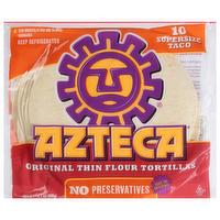 Azteca Supersize Taco Original Thin Flour Tortillas, 14 Ounce