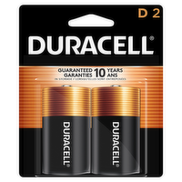 Duracell Coppertop D Alkaline Batteries, 2 Each