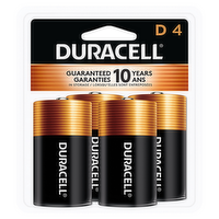 Duracell CopperTop D Alkaline Batteries, 4 Each