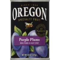 Oregon Fruit Products Whole Purple Plums in Heavy Syrup, 15 Ounce