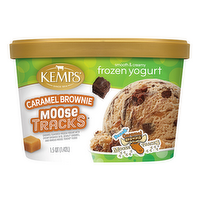 Kemps Moose Tracks Caramel Brownie Frozen Yogurt, 1.5 Quart