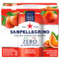 San Pellegrino Zero Blood Orange Italian Sparkling Drinks, 6 Each